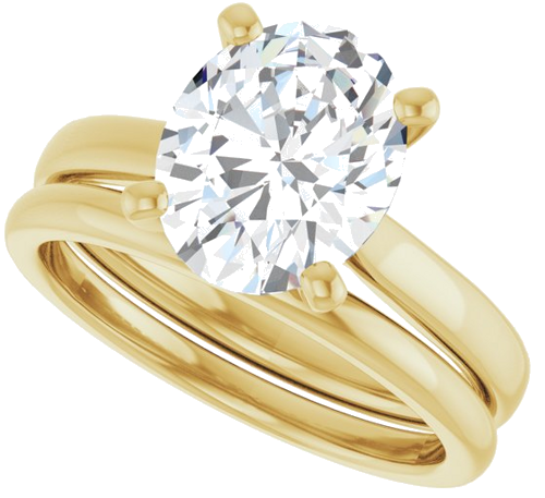 Sužadėtuvių Žiedas „Solitaire“ 750 Geltonojo Aukso Oval 10mm x 8mm (10)