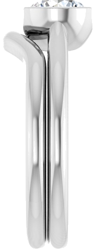 Sužadėtuvių Žiedas „Half Bezel Solitaire“ 585 Baltojo Aukso Round 6mm (9)