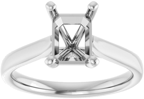 Platinum 8x6 mm Emerald Engagement Ring Mounting (3)