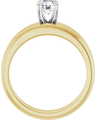 Sužadėtuvių Žiedas „Solitaire“ 585 Baltojo Ir Geltonojo Aukso Round 5.2mm (7)