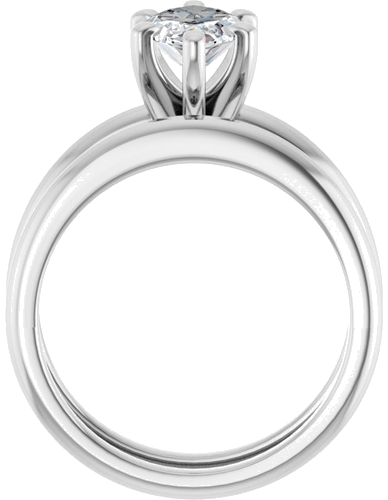 14K X1 White  12x6 mm Marquise Solitaire Engagement Ring Mounting (7)