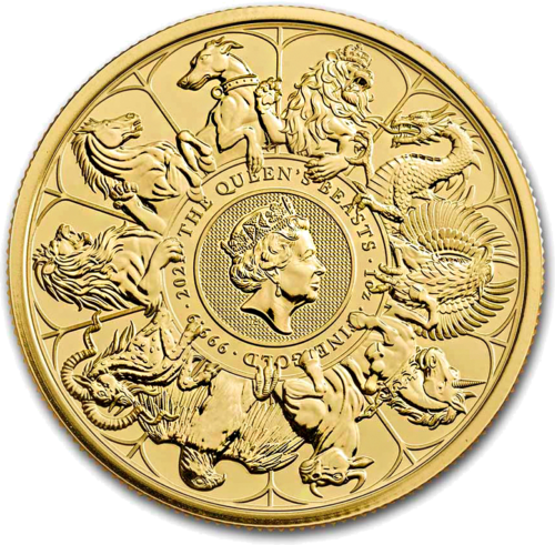 1 oz Karalienes heraldiskie zvēri 2021 gada zelta monēta (1)