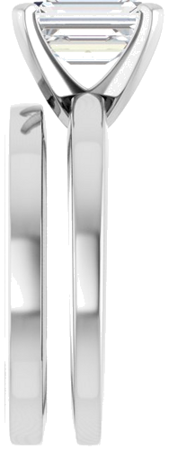 14K White 8x6 mm Emerald Solitaire Engagement Ring Mounting (9)