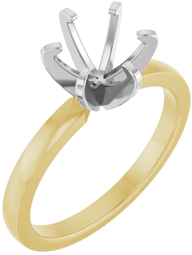 Sužadėtuvių Žiedas „Solitaire“ 585 Baltojo Ir Geltonojo Aukso Round 7.4mm (1)