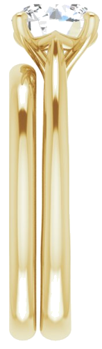 Sužadėtuvių Žiedas „Solitaire“ 585 Geltonojo Aukso Round 7mm (9)