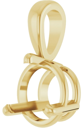 14K Yellow 6.5 mm Round 3-Prong Pendant Mounting (2)
