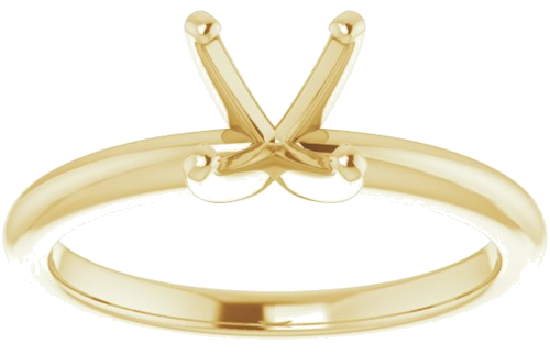 14K Yellow  5 mm Square Solitaire Engagement Ring Mounting (3)