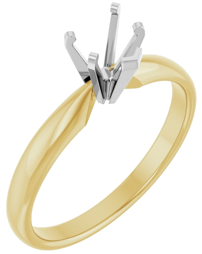 14K Yellow White 5 x 5 mm Heart Solitaire Engagement Ring Mounting (1)