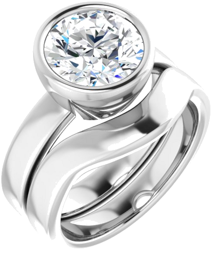 Sužadėtuvių Žiedas „Solitaire“ 585 Baltojo Aukso Round 8.8mm (6)