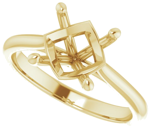 14K Yellow 8.8 mm Round Solitaire Engagement Ring Mounting (5)