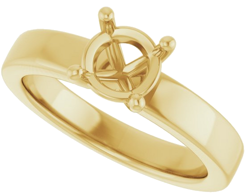 14K Yellow 6.5 mm Round Solitaire Engagement Ring Mounting (5)