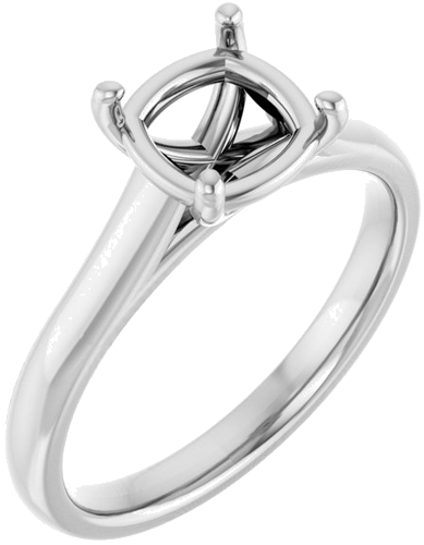 Sužadėtuvių Žiedas „Solitaire“ 585 Baltojo Aukso Cushion 7mm (1)