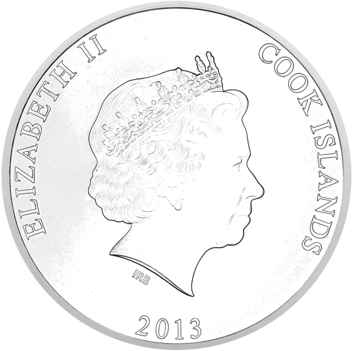 1 oz Корабът Баунти 2012 Острови Кук 1 долар сребърна монета (2)