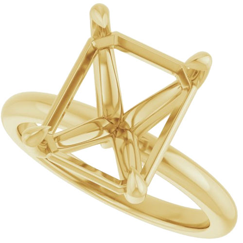 Sužadėtuvių Žiedas 585 Geltonojo Aukso Emerald 11mm x 9mm (3)