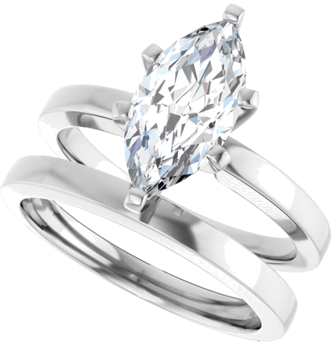 Sužadėtuvių Žiedas „Solitaire“ 585 Baltojo Aukso Marquise 12mm x 6mm (10)