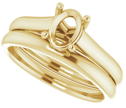 14K Yellow 7x5 mm Oval Solitaire Engagement Ring Mounting (10)