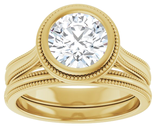 14K Yellow 7.4 mm Round Engagement Ring Mounting (8)