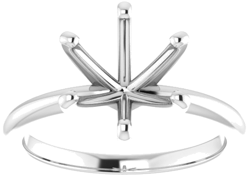 14K White  9 mm Round Solitaire Engagement Ring Mounting (3)
