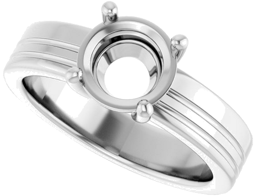 Sužadėtuvių Žiedas „Solitaire“ 585 Baltojo Aukso Round 7.4mm (5)