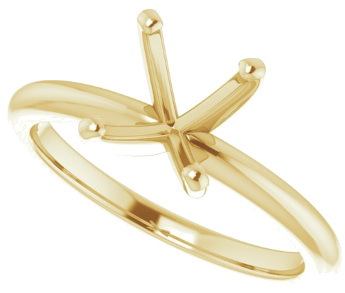 14K Yellow  9x7 mm Oval Solitaire Engagement Ring Mounting (5)