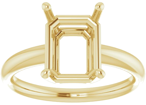 Sužadėtuvių Žiedas „Solitaire“ 585 Geltonojo Aukso Emerald 10mm x 8mm (3)