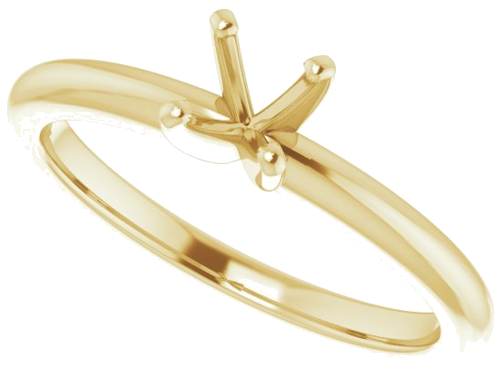 14K Yellow  4.8 mm Round Solitaire Engagement Ring Mounting (5)