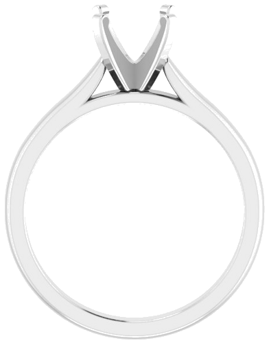 14K White 7 mm Round Solitaire Engagement Ring Mounting (1)