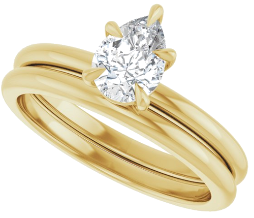 14K Yellow 7x5 mm Pear Solitaire Engagement Ring Mounting (10)