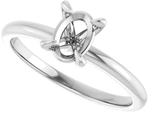 Sužadėtuvių Žiedas „Solitaire“ 417 Baltojo Aukso Oval 7mm x 5mm (5)