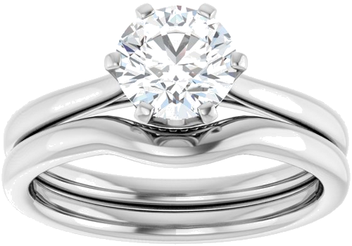 14K White 6.5 mm Round Engagement Ring Mounting (8)