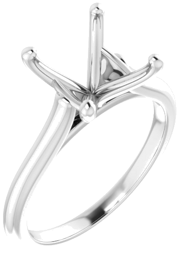 14K X1 White 10 mm Round Solitaire Engagement Ring Mounting (1)