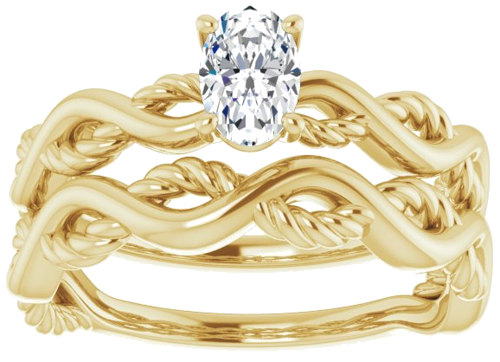 10K Yellow  6x4 mm Oval Solitaire Engagement Ring Mounting (8)