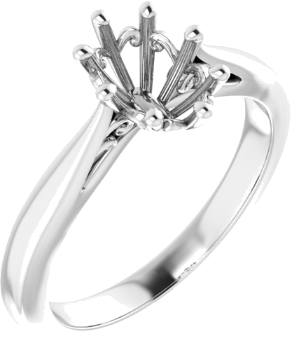 Sužadėtuvių Žiedas „Solitaire“ 585 Baltojo Aukso Oval 8mm x 6mm (1)