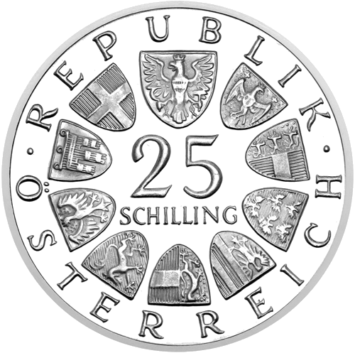 25 Schilling Lukas von Hildebrandt 1968 Austria silver coin (2)