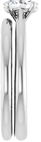 14K White 6x4 mm Oval Solitaire Engagement Ring Mounting (9)