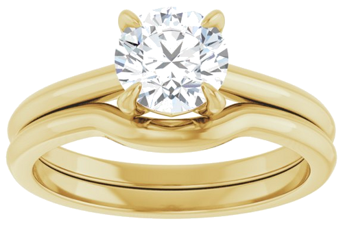 14K Yellow 6.5 mm Round Solitaire Engagement Ring Mounting (8)