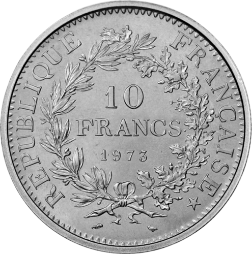 10 франков (1964-1973) Франция серебряная монета (2)