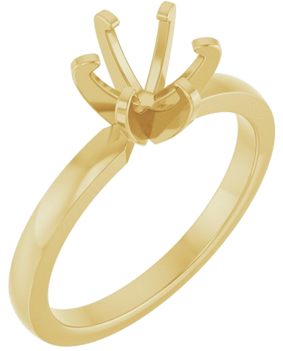 Sužadėtuvių Žiedas „Solitaire“ 585 Geltonojo Aukso Round 6.4mm (1)