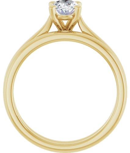 Sužadėtuvių Žiedas „Solitaire“ 585 Geltonojo Aukso Oval 7mm x 5mm (7)