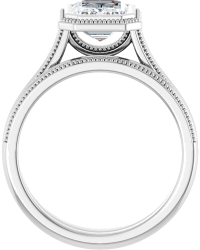 Sužadėtuvių Žiedas „Solitaire“ 585 Baltojo Aukso Emerald 8mm x 6mm (7)