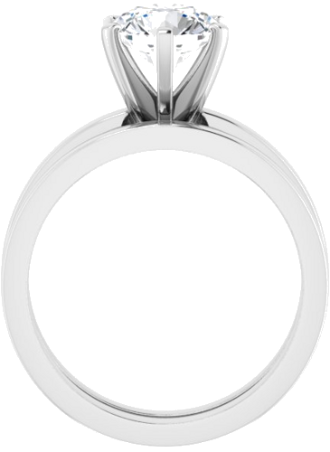 14K White 7.4 mm Round Solitaire Engagement Ring Mounting (7)