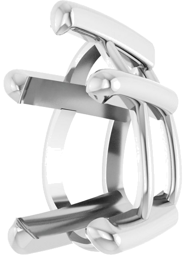 Pakabukas „Pear 5-Prong Solitaire“ 585 Baltojo Aukso Pear Shape 9mm x 6mm (2)