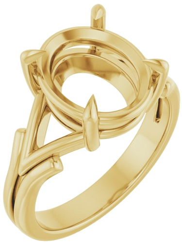 Sužadėtuvių Žiedas „Solitaire“ 750 Geltonojo Aukso Oval 12mm x 10mm (1)