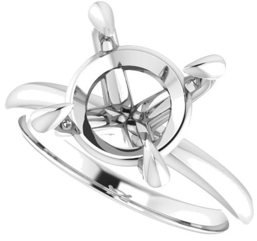 Sužadėtuvių Žiedas „Solitaire“ 585 Baltojo Aukso Round 10mm (5)