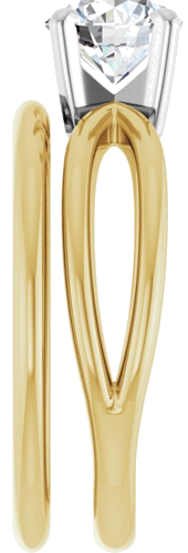 Sužadėtuvių Žiedas „Split Shank“ 585 Baltojo Ir Geltonojo Aukso Round 6.5mm (9)