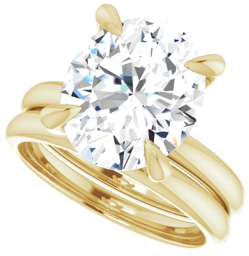 18K Yellow  12x10 mm Oval Solitaire Engagement Ring Mounting (10)