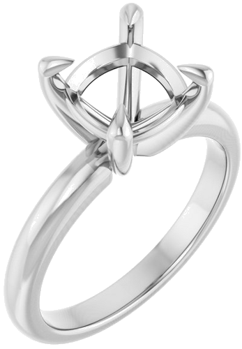 Sužadėtuvių Žiedas „Claw-Prong Solitaire“ 14k white gold Cushion 8mm (1)