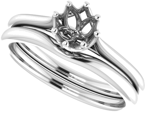 Sužadėtuvių Žiedas „Solitaire“ 585 Baltojo Aukso Round 5.2mm (10)