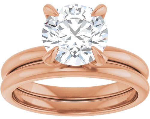 14K Rose  8 mm Round Solitaire Engagement Ring Mounting (8)