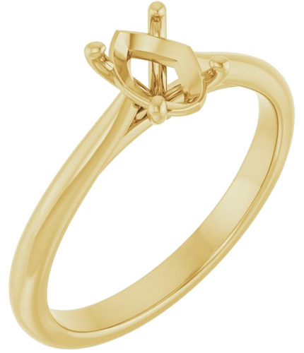 14K Yellow 7x5 mm Oval Solitaire Engagement Ring Mounting (1)